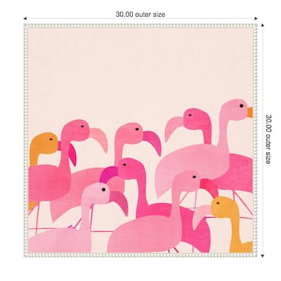 Flamingos by Kristian Gallagher Framed Canvas Wall Art