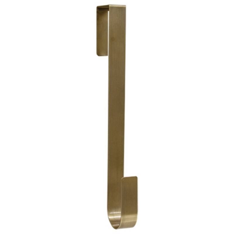 Metal Over Door Wreath Hanger with Square Hook and Brushed Finish - 1" L x 2" W x 12” H