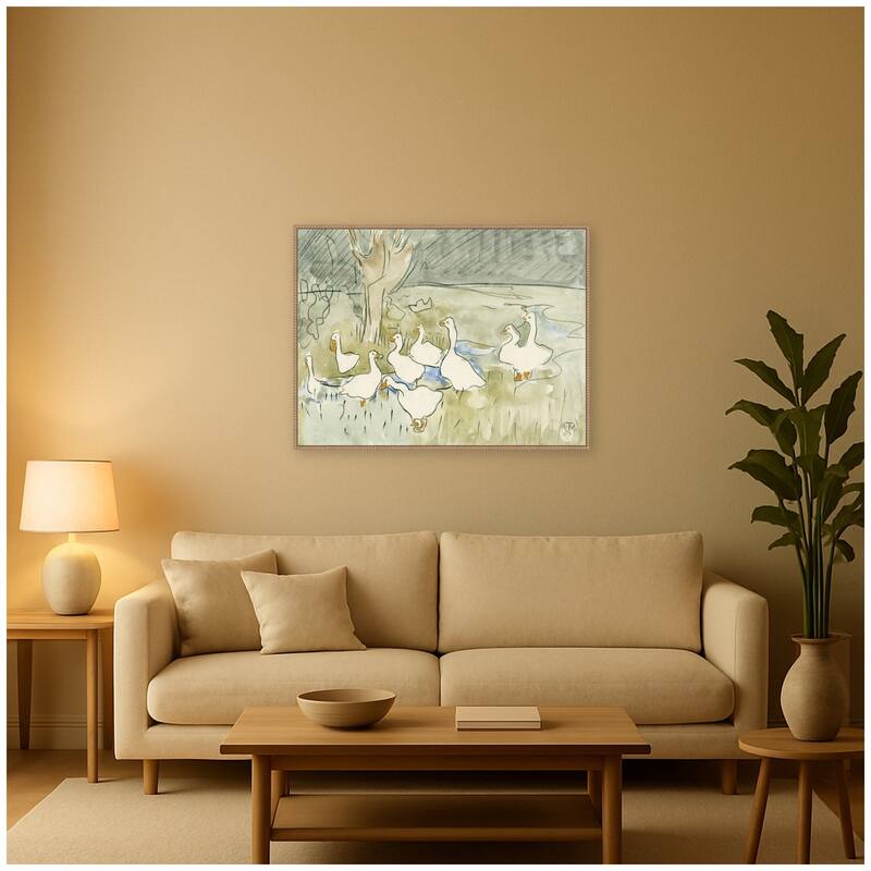 Kate and Laurel Ducks 1917 Theo van Hoytema by Nostalgia Prints Framed Canvas Wall Art Print
