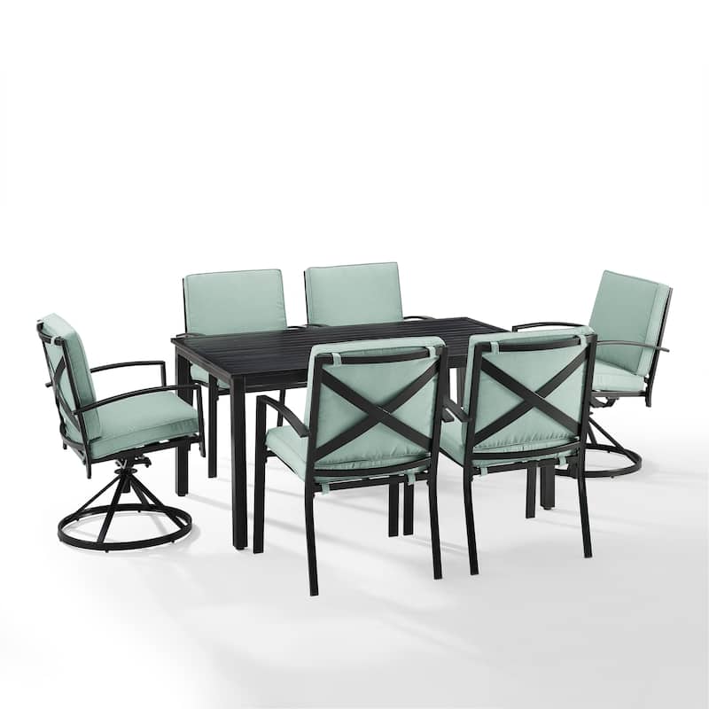 Crosley Kaplan 7Pc Outdoor Dining Set - 122"W x 99"D x 37"H
