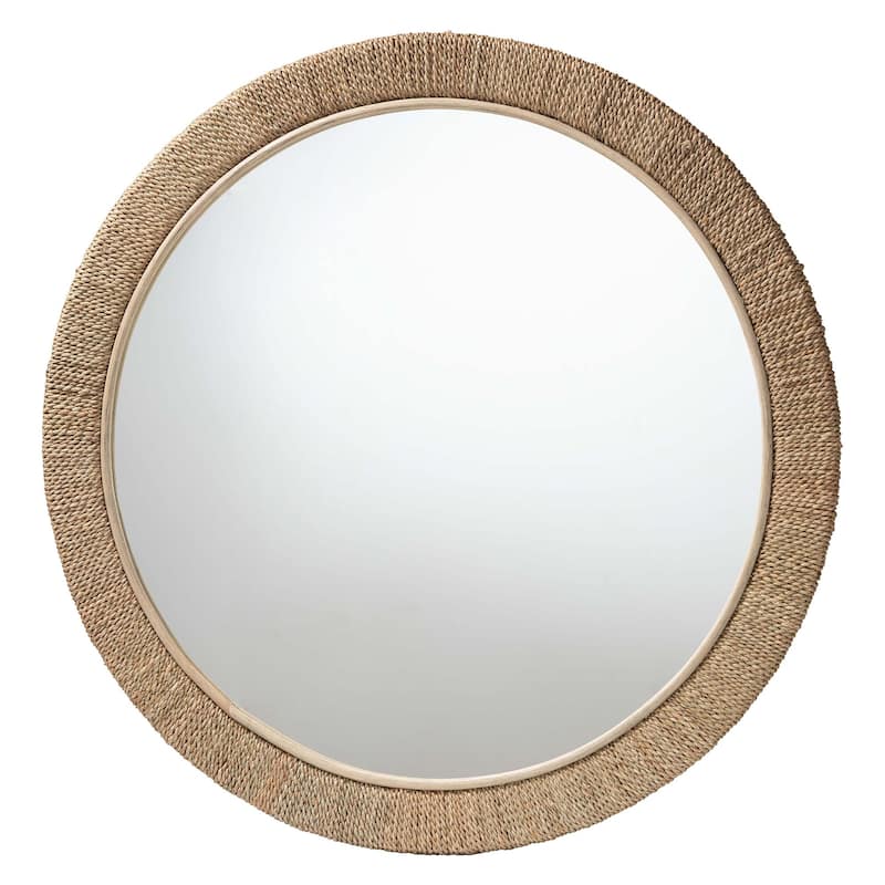 Geralyn Japandi Natural Seagrass Wall Mirror - Round