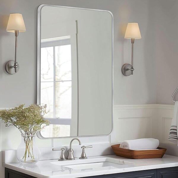 Wall Mount Bathroom Rectangle Vanity Mirror (Horizontal/Vertical