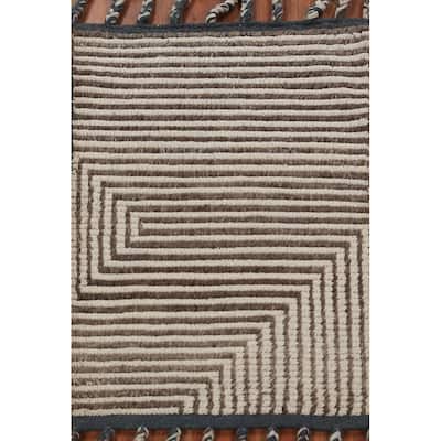 Moroccan Modern Foyer Rug Handmade Wool Carpet - 2'0"x 3'0"