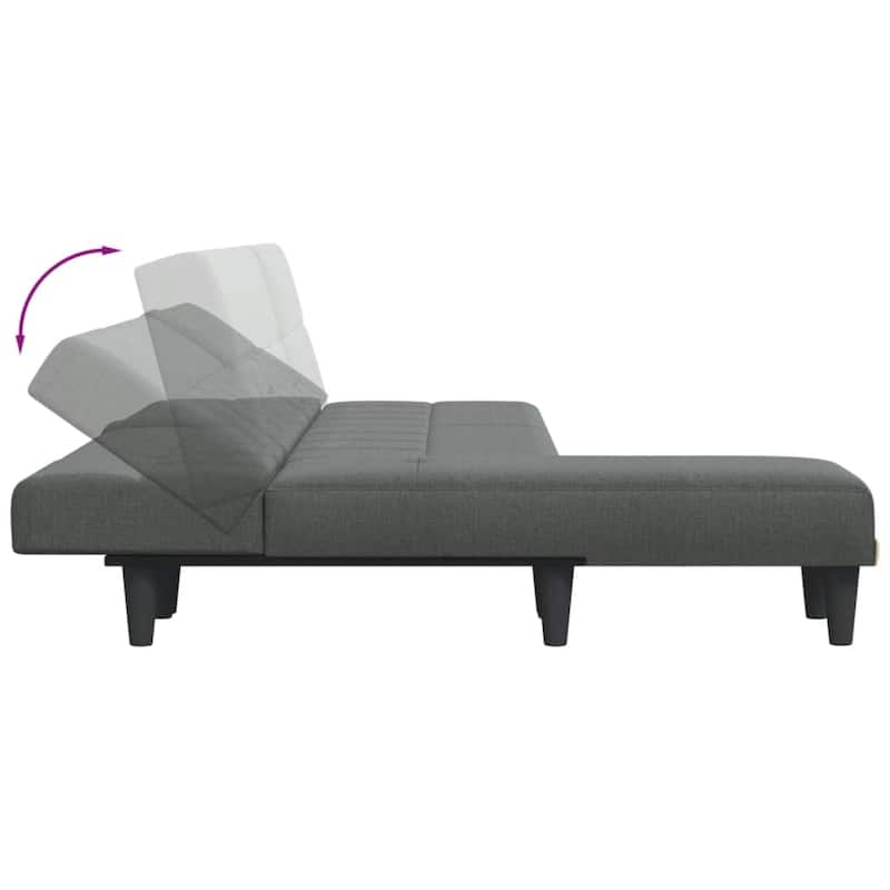 vidaXL L-shaped Sofa Bed Dark Gray 100.4"x55.1"x27.6" Fabric - 100.4" x 55.1" x 27.6"
