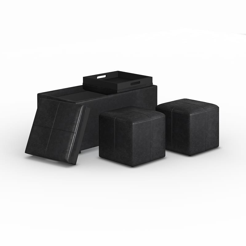 WYNDENHALL Franklin Upholstered 3-piece Ottoman Set