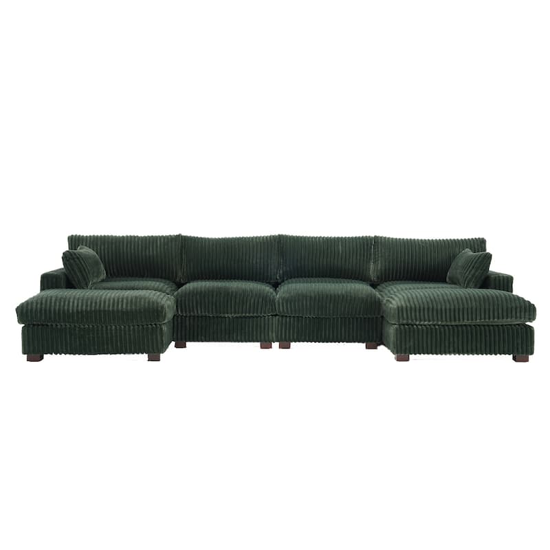 Oversized U-shaped Plush Modular Sectional Sofa Set