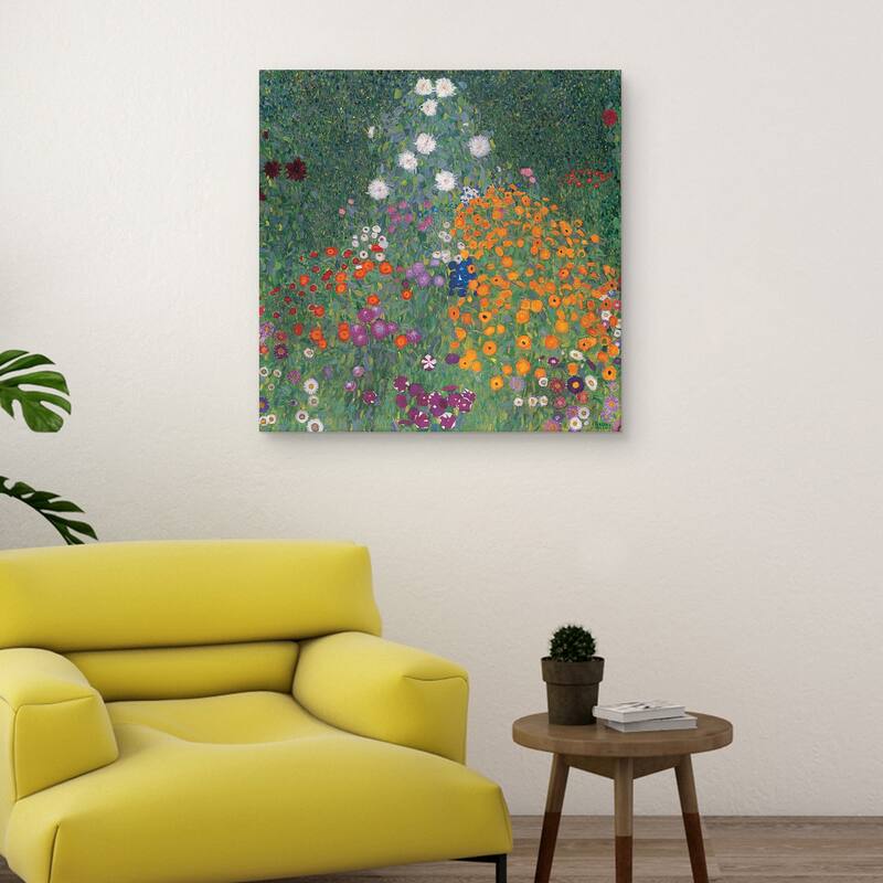Flowery Garden by Gustav Klimt Canvas Art Print