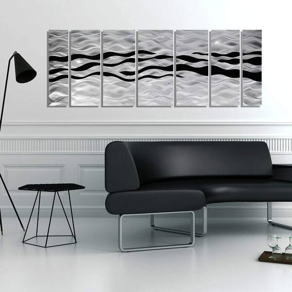 Shop Statements2000 Modern 3d Metal Wall Art Panels Painting Black Silver Decor By Jon Allen Wild Ways Overstock 12447261