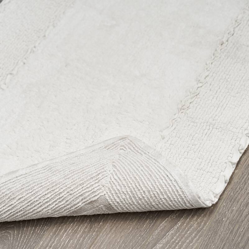 Laura Ashley Ruffle Border Pure Cotton Bath Rugs