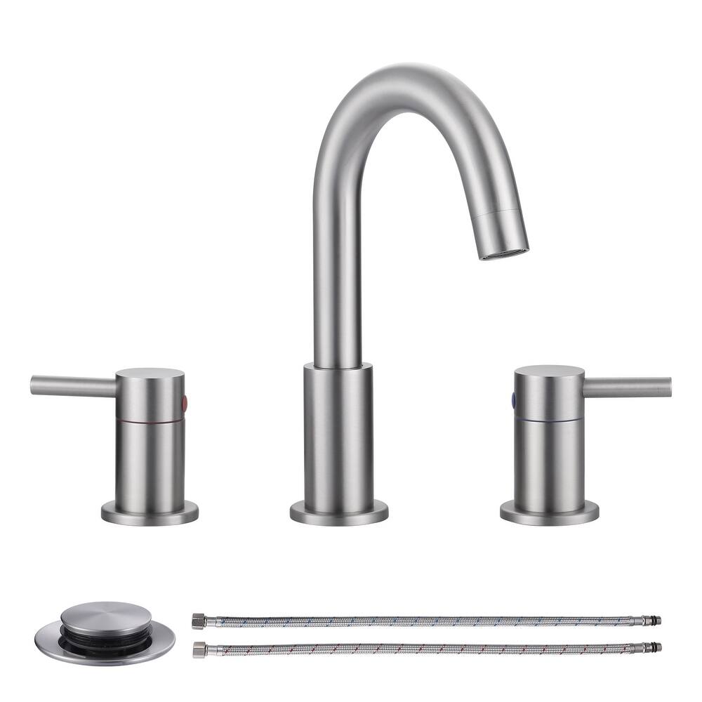 WOWOW 8 in. Widespread Double Handle Bathroom Faucet