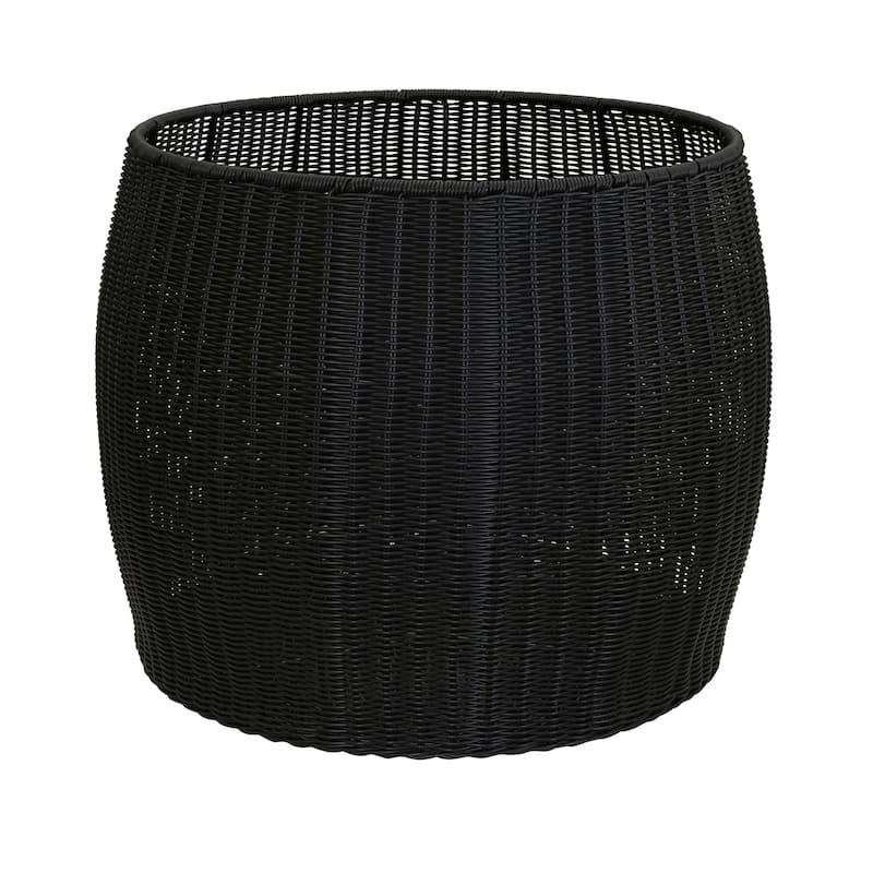 Household Essentials Handwoven Resin Barrel Side Table Storage Container