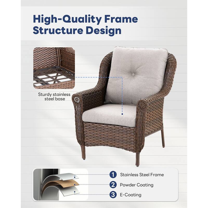 Outside Swivel Chiar with Sofa Arm Chair Table Set