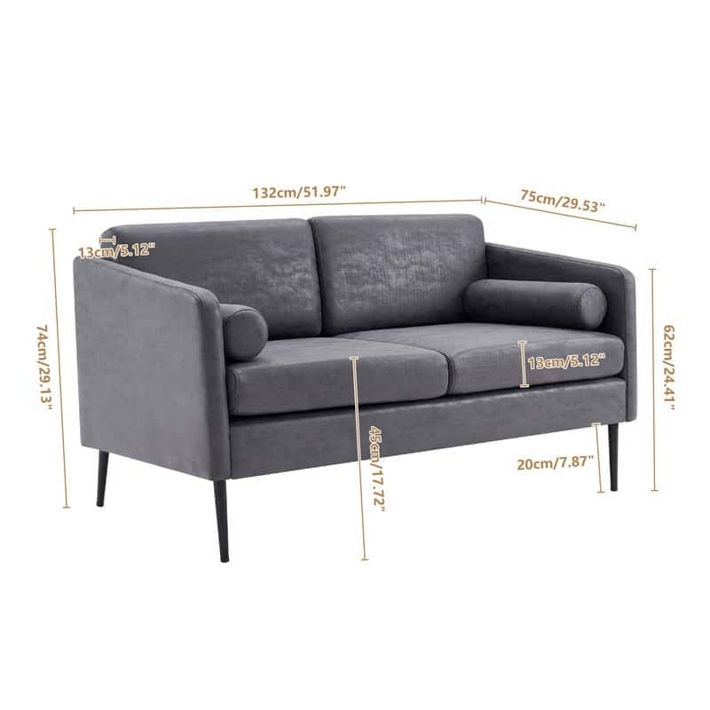 Foil Fabric Surrounding Chair Indoor Loveseat Sofa with Pillow