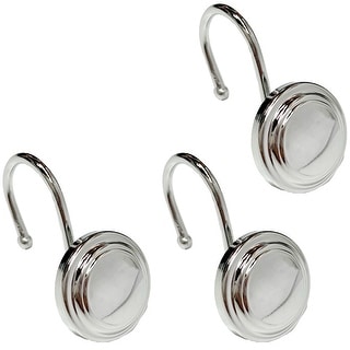 Popular Bath Button Metal Shower Curtain Hooks, Chrome, 12 Pack - Bed ...