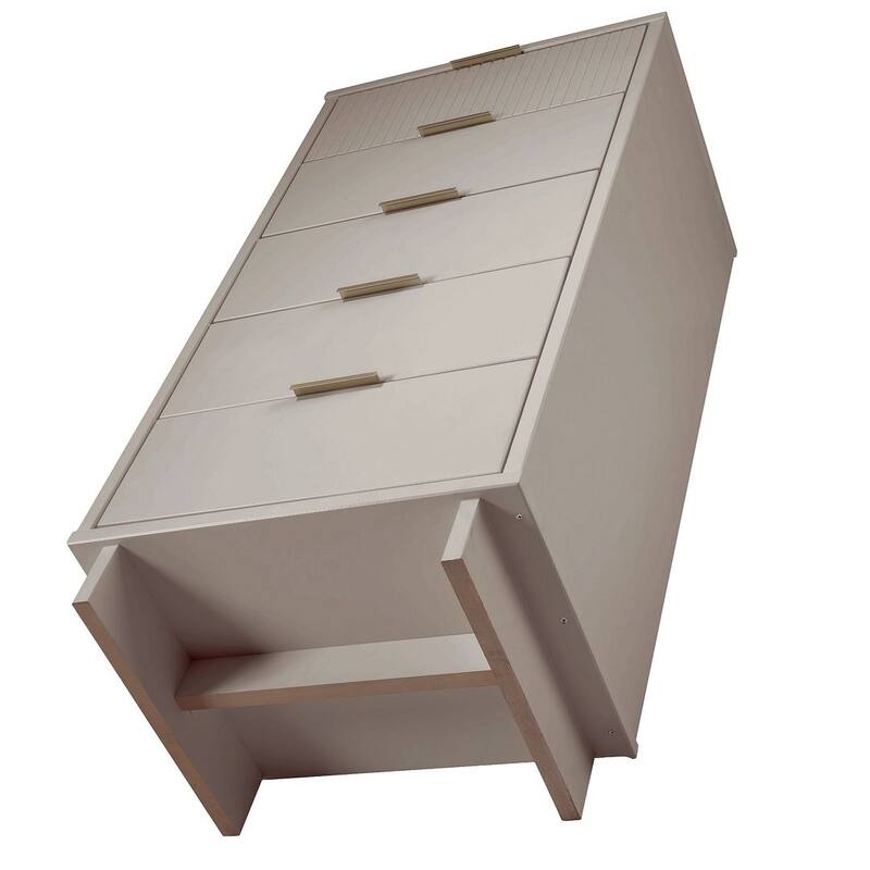 Manhattan Comfort Granville Tall 23.62" Modern Narrow 5 Drawer Dresser
