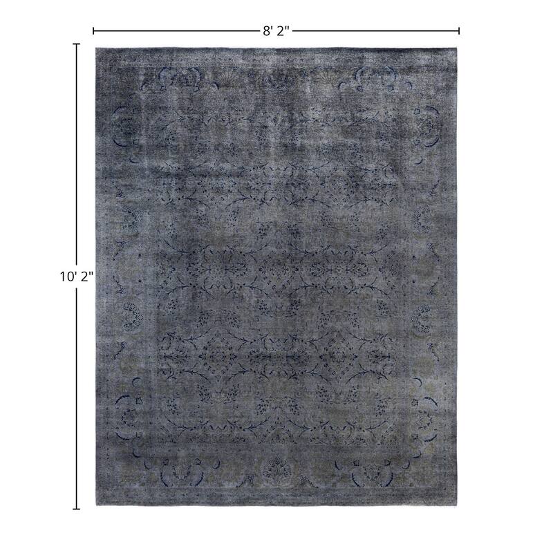Overdyed One-of-a-Kind Hand-Knotted Area Rug - Black - 8' 2" x 10' 2"