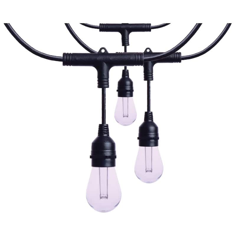 Starfish 24 Foot LED String Light 12-S14 Lamps IOT RGBTW Black 120 Volt