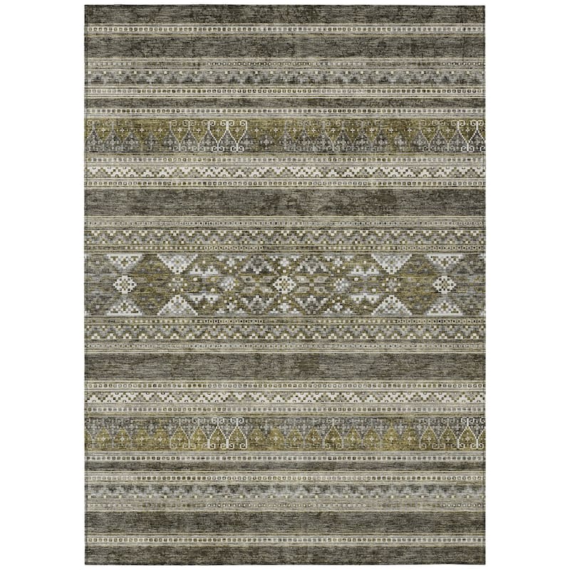 Machine Washable Indoor/ Outdoor Chantille Boho Tribal Rug