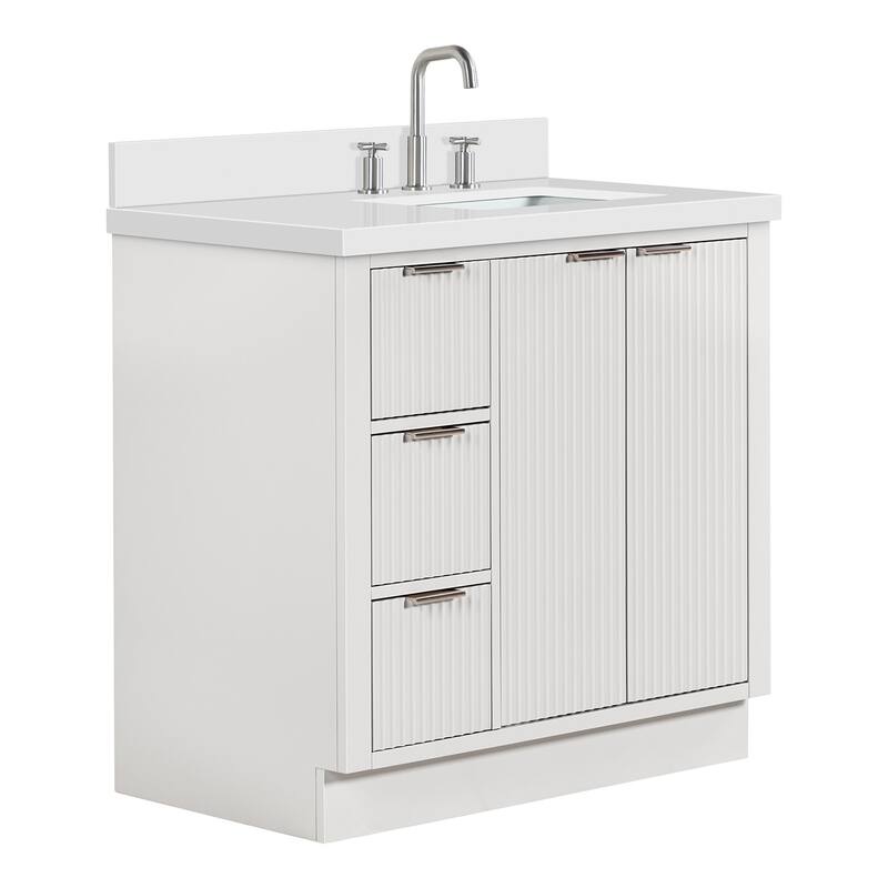 Ariel P37RWQRVO Milan 37" Free Standing Single Basin Vanity Set with