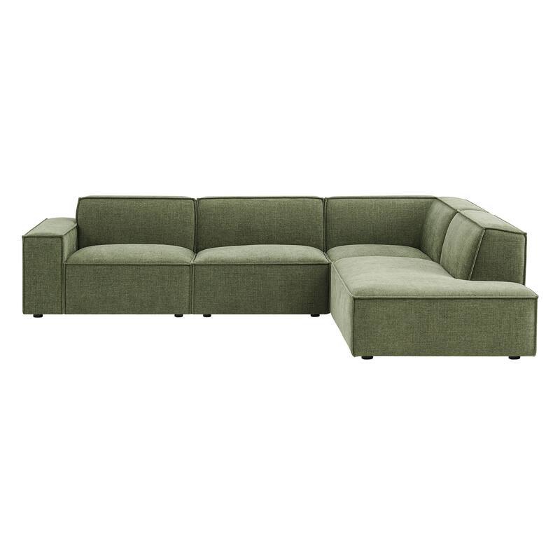 Restore 4-Piece Performance Fabric Upholstered Modular L-Shaped Sofa