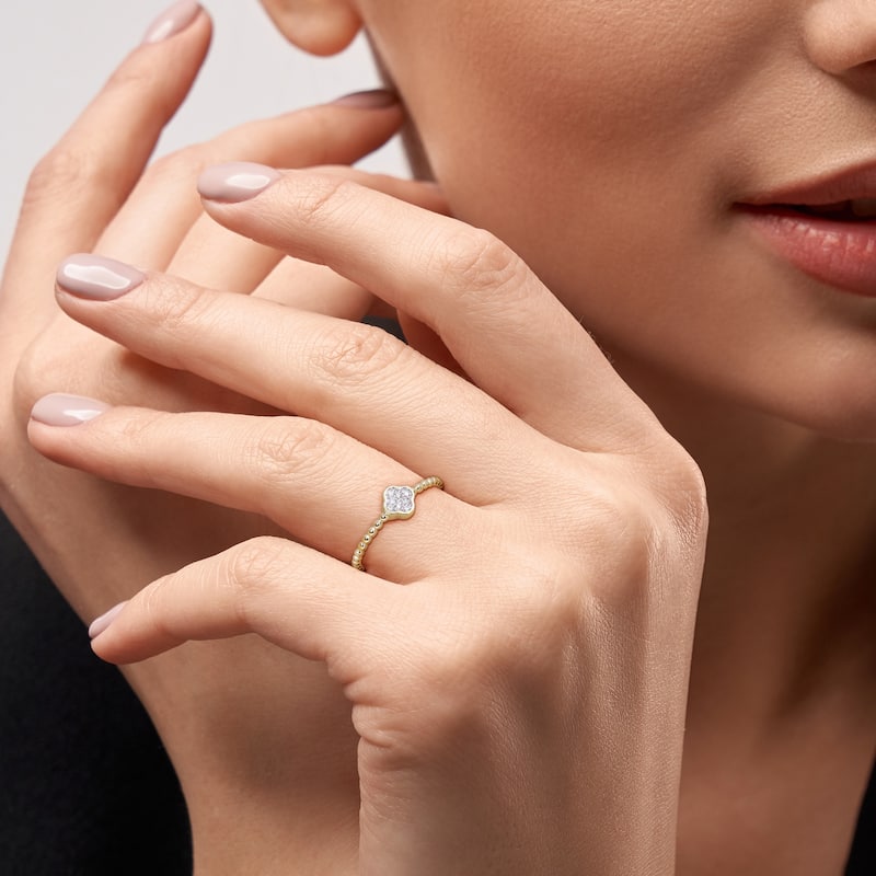 Miadora Diamond Accent Quatrefoil Ring in 14k Yellow Gold