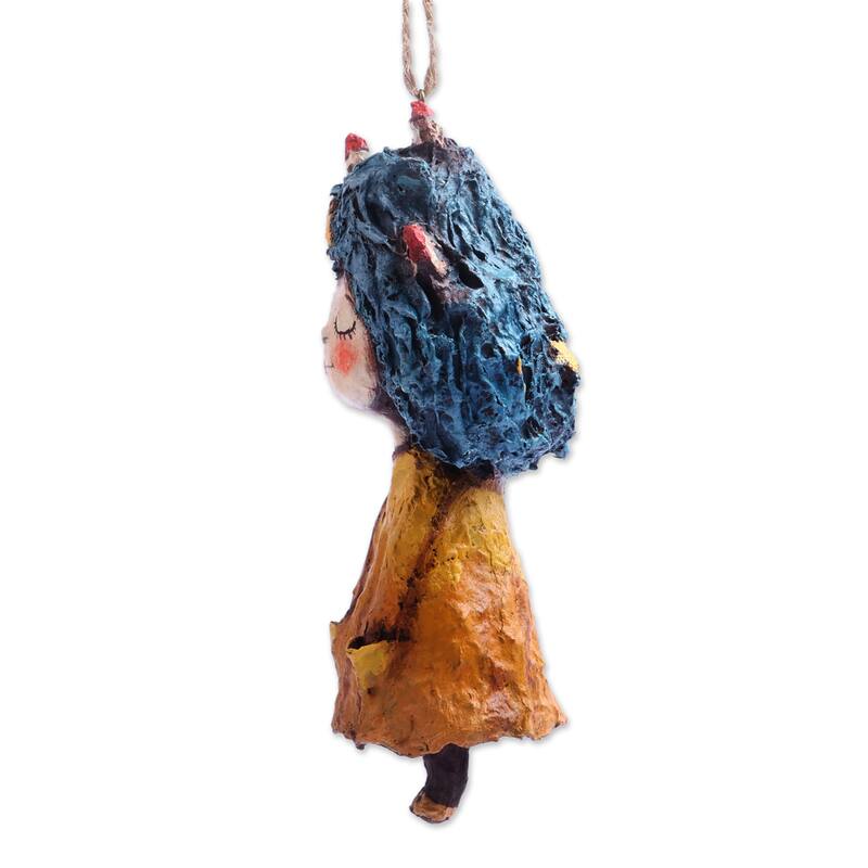 Novica Handmade Dreamy Nighttime Papier Mache Ornament