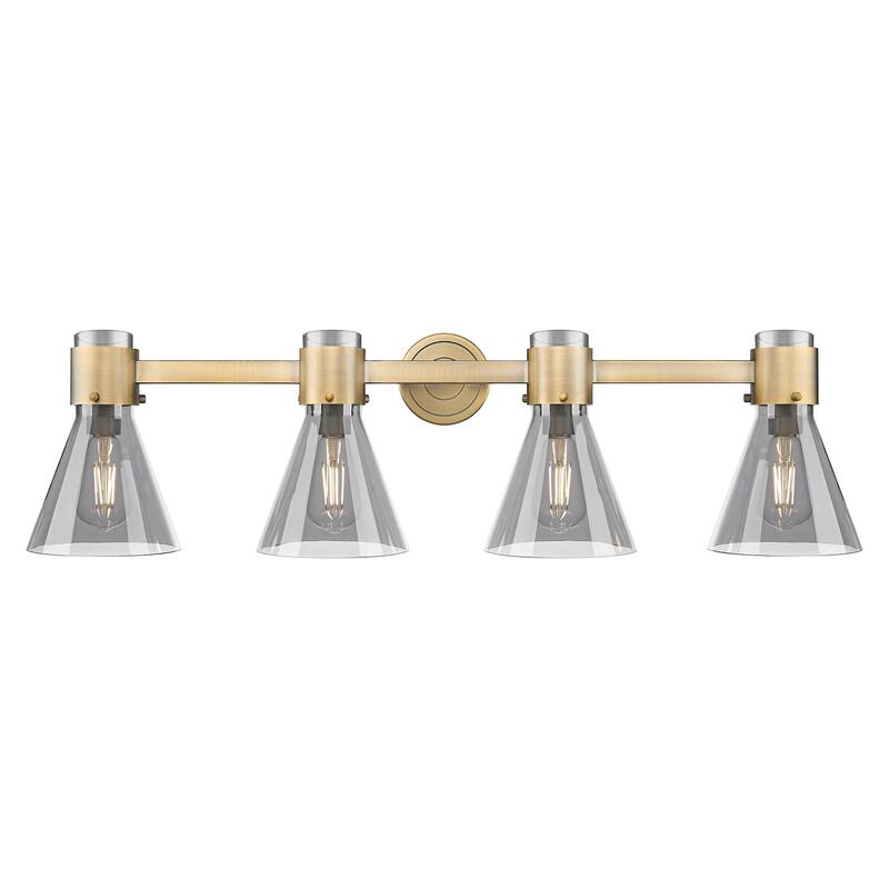 Innovations Lighting 464-4W-G464C-7SM Lawton Cone 4 Light 34" Wide - Brushed Brass