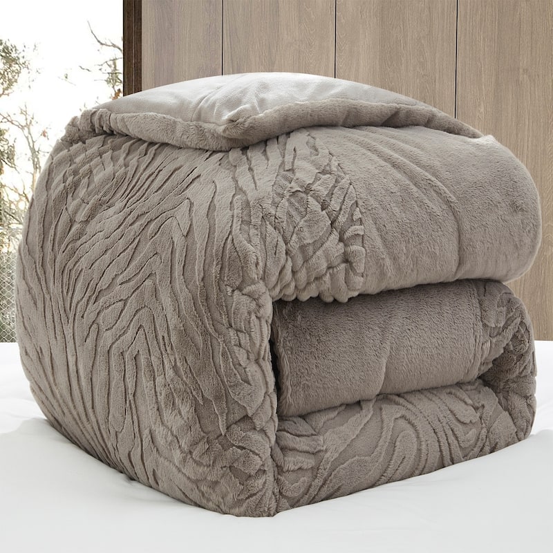 Faded Zebra - Coma Inducer® Oversized Comforter Set - Pepper Taupe Gray