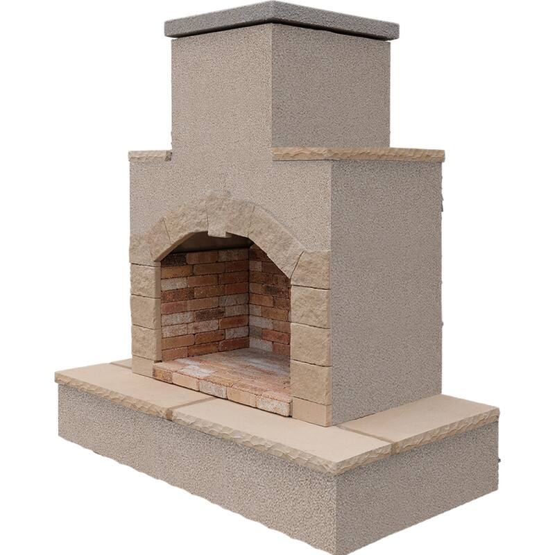 73 in. Tile and Stucco Propane Gas Outdoor Fireplace