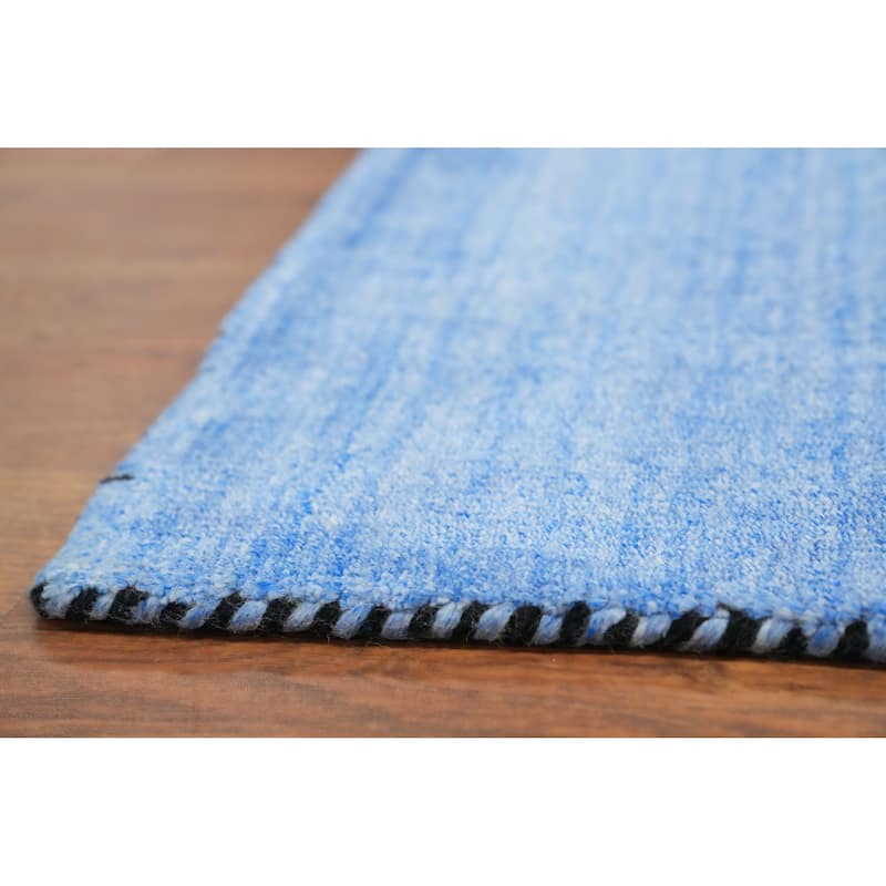 Hand Knotted Oriental 100% Wool Carpet Tribal Animal Pictorial Navy Blue & Blues Gabbeh Area Rug - 8' 10'' X 9' 4''