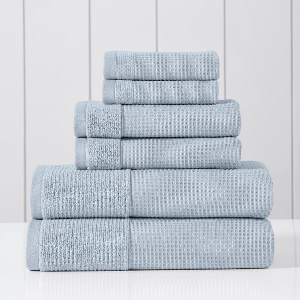 Modern Threads 6-Piece Waffle-Rib Premium Cotton Towel Set - N/A - Air
