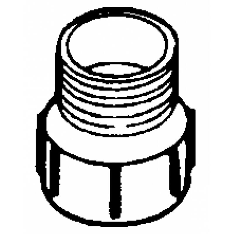 American Imaginations 2 in. x 2 in. ABS Male Adapter; Black Hardware