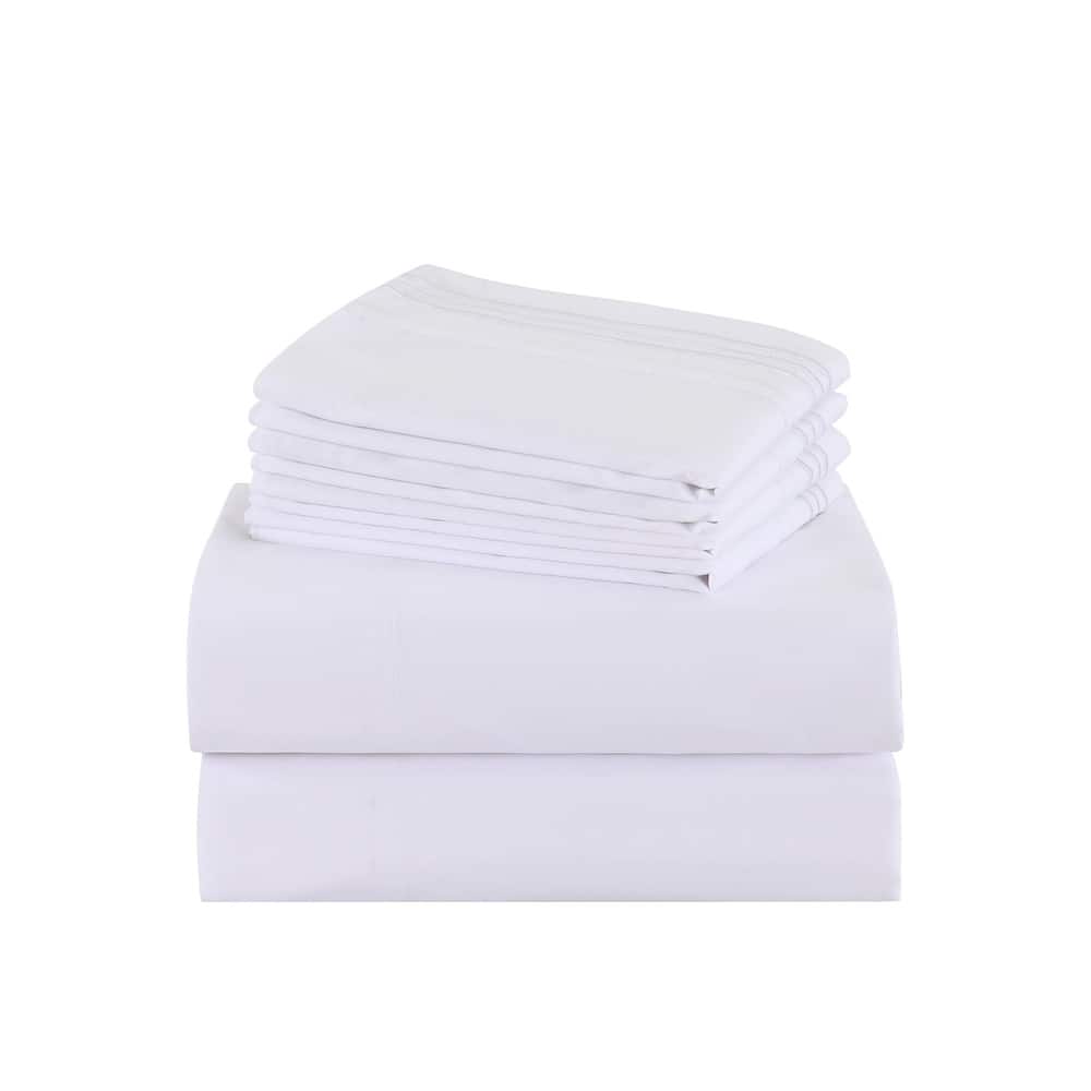 4/6 Pcs Soft Solid & Embroidery Bed Sheets Set