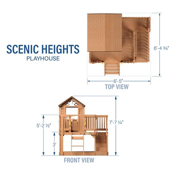 Backyard Discovery Scenic Heights Cedar Wooden Elevated Kids Playhouse - 6'5" x 6'5"