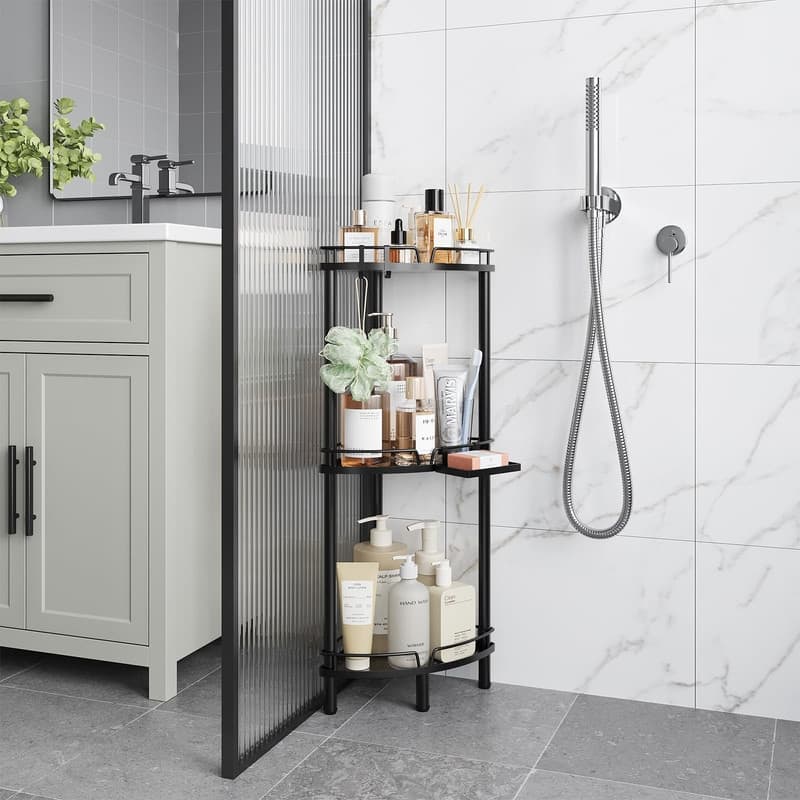 Corner Shower Caddy - 9.6"D x 9.6"W x 30.9"H