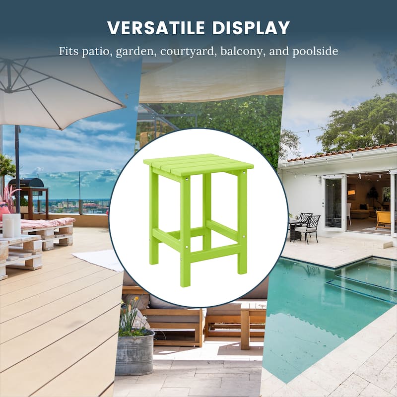 Polytrends Laguna Hdpe All Weather Outdoor Patio Square Side Table
