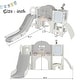 preview thumbnail 15 of 25, Kids Slide Playset Structure 9 in 1,Spaceship Set with Slide,Arch Tunnel,Ring Toss,Drawing Whiteboard,Basketball Hoop