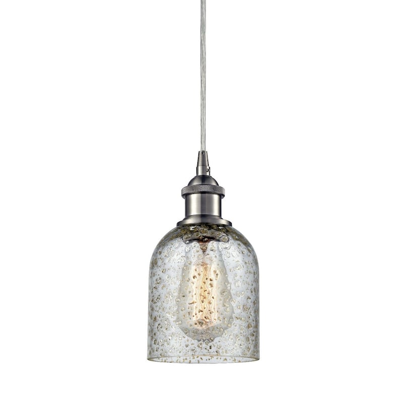 Innovations Lighting Caledonia Single Light 5" Wide Mini Pendant - Brushed Satin Nickel / Mica