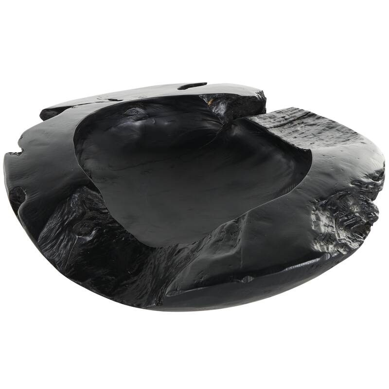 Teak Wood Handmade Live Edge Decorative Bowl - Black - Roche River Decor - Black