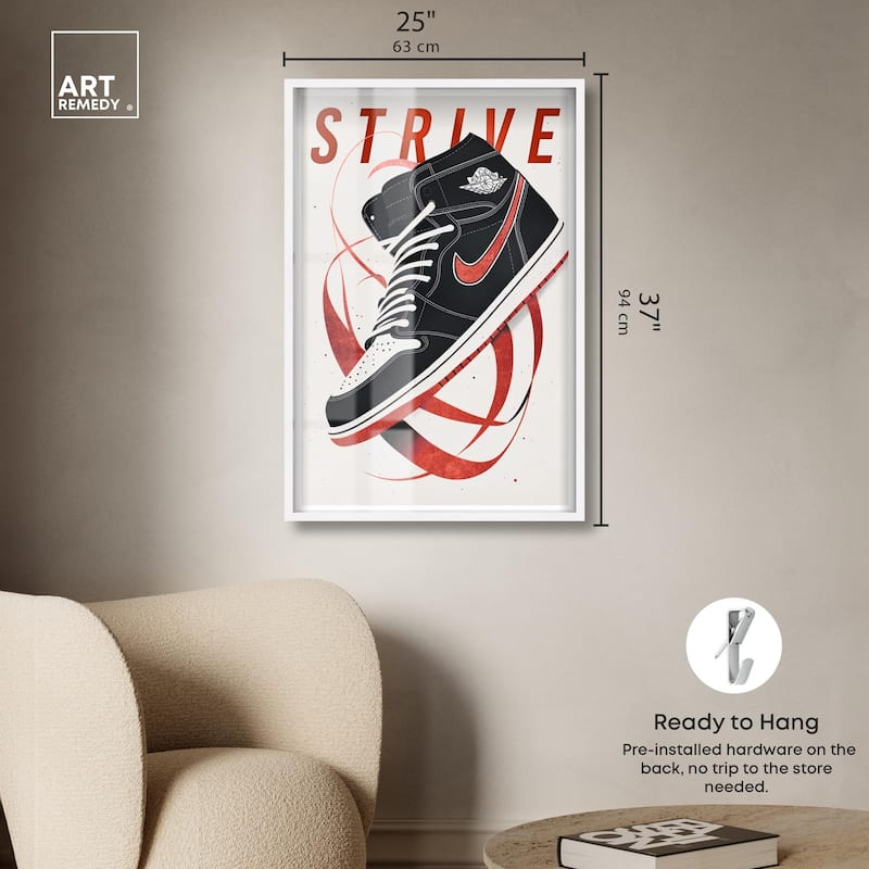 Red Ribbon Sneaker Shadowbox by Art Remedy