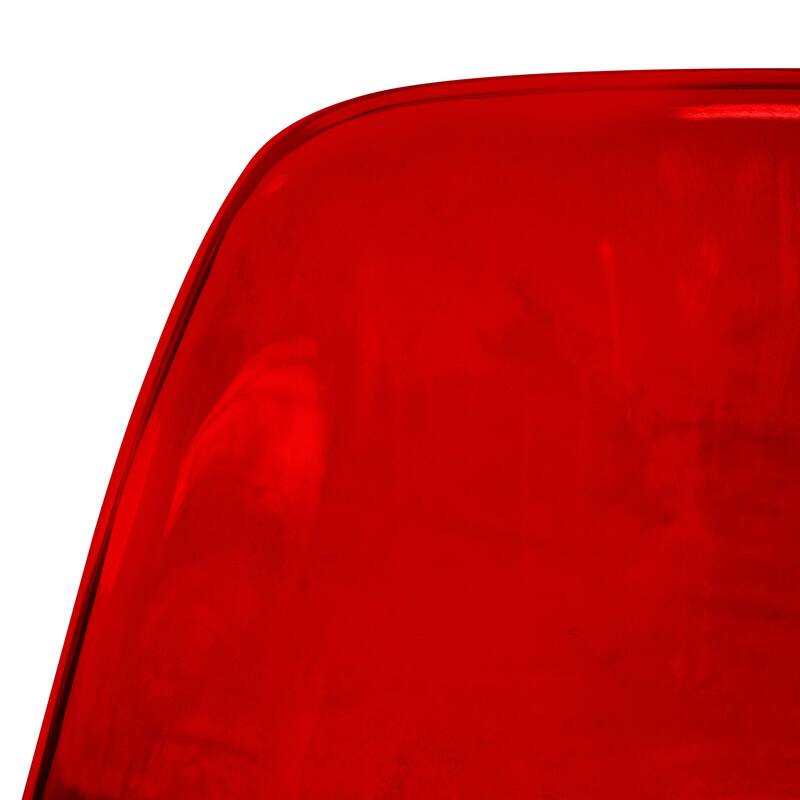 LeisureMod Dover Molded Side Chair with Acrylic Base, Set of 4 - Red - 36 x 32.4 x 16.25