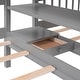 preview thumbnail 11 of 34, Minimalist Design Full-Over-Twin-Twin Bunk Bed with 3 drawers,Shelves, Wardrobe and Mirror,Store Books,Display Decorations