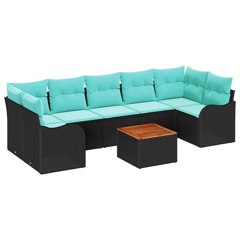 vidaXL 8 Piece Garden Sofa Set with Cushions - 113.8×48.2×27.2