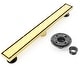 preview thumbnail 1 of 3, brushed gold 24 inch Linear shower drain with ABS base - 24 x 2.75