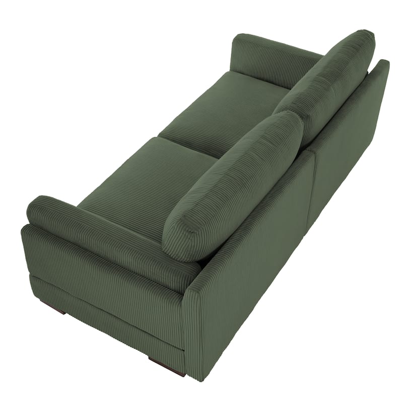 Modern 90 inch Corduroy Loveseat Deep Seat Sofa
