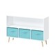preview thumbnail 10 of 12, Toy Cabinet Organizer,Kids Bookcase with 3 Fabric Drawers,White+Blue
