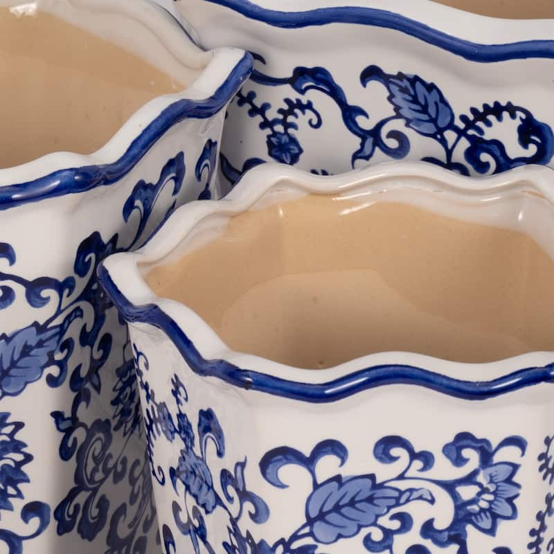 Sagebrook Home Ceramic Planter Set of 3 - 12" x 11" x 9"