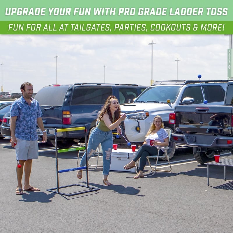 GoSports Pro Grade Ladder Toss Indoor / Outdoor Game Set with 6 Soft Rubber Bolo Balls