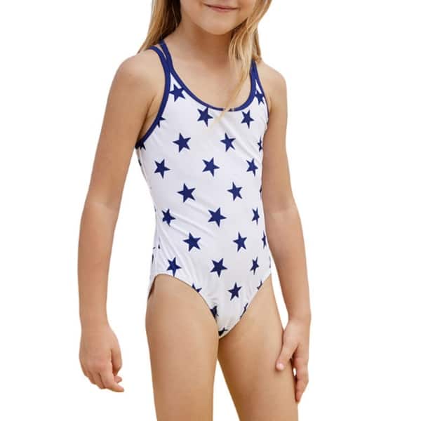 Shop Girls One Piece Swimsuits Leaf Print Ruffle Kids Swimwear Overstock