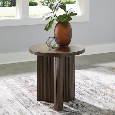 Signature Design by Ashley Korestone Dark Brown End Table - 24"W x 24"D x 24"H